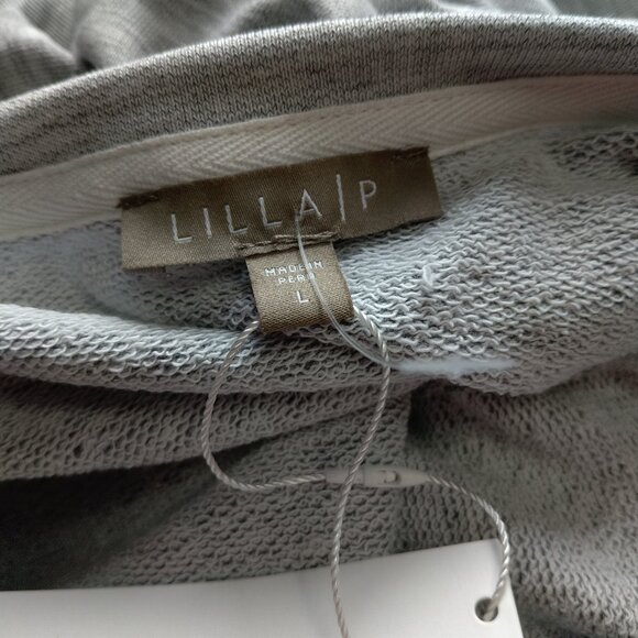 Lilla P Women's Large Gray Stretch 3/4 Sleeve Sweater Dress Casual Neutral NEW - Picture 2 of 7